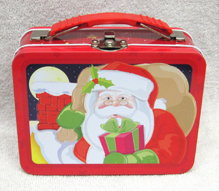 Mini Santa Clause Lunch Box Tin New